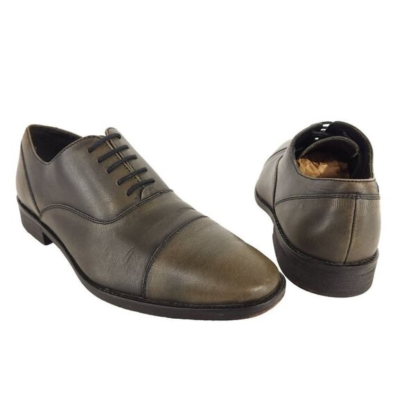 John Varvatos USA Luxe Cap Toe Derbys 8 41 Mens Leather Oxford Shoes - Picture 2 of 9